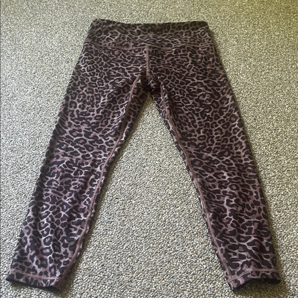 Athleta Brown and Black Leopard Print Elation Leggings